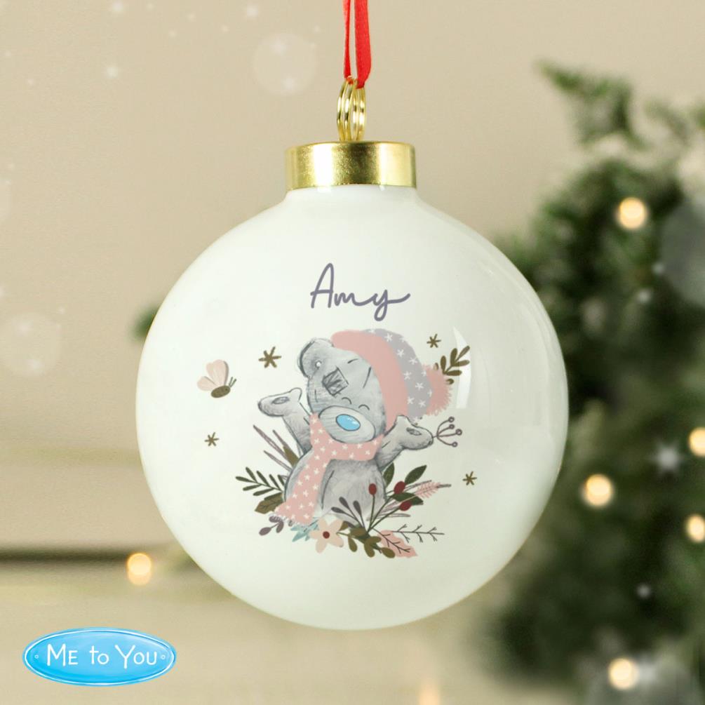 Personalised Me to You Bear Cosy Winter Christmas Bauble Extra Image 1